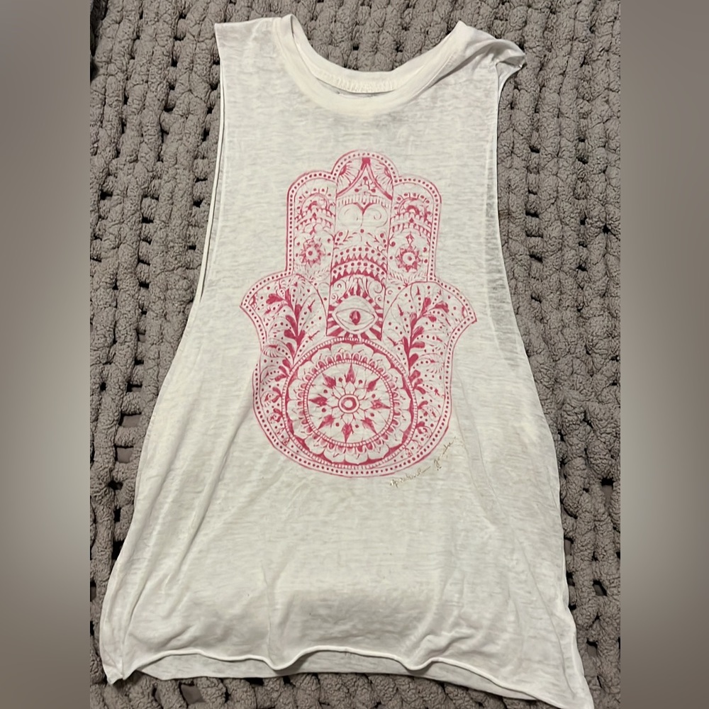 Spiritual gangster hamsa muscle tee studio tank yoga casual wide arm shirt